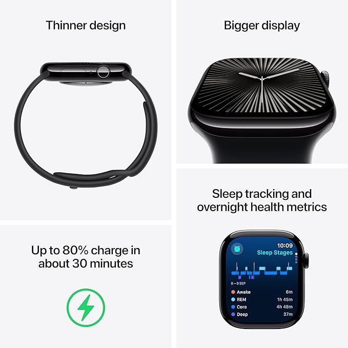 Watch Series 10 Smartwatch 46mm GPS + Cellular Smartwatch  | Titanium Case | OLED Always-On Retina display | 1-Year Warranty | Easy 15-Day Returns | Earbuds pro 2 & Magsafe (Free Gift)APPLE