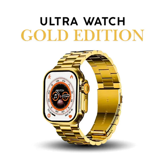 Aple Ultimate Premium 24K Ultra Watch Gold Edition | Ultra HD Display | Bluetooth Calling | Wireless Charging