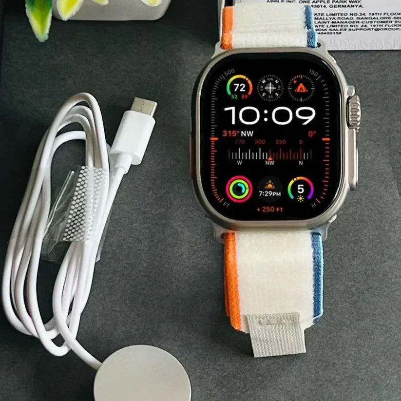 Watch Ultra 2nd Gen. Series 9 PREMIUM QUALITY Smartwatch (49mm, GPS + Cellular, Water Resistant, Always on Display) 1-Year Warranty| Earbuds (Free Gift)